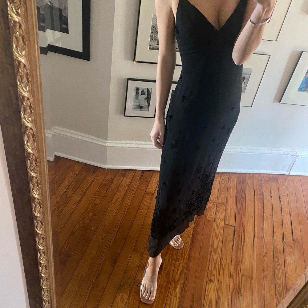 BCBG EMBELLISHED BLACK SLIP DRESS 🖤